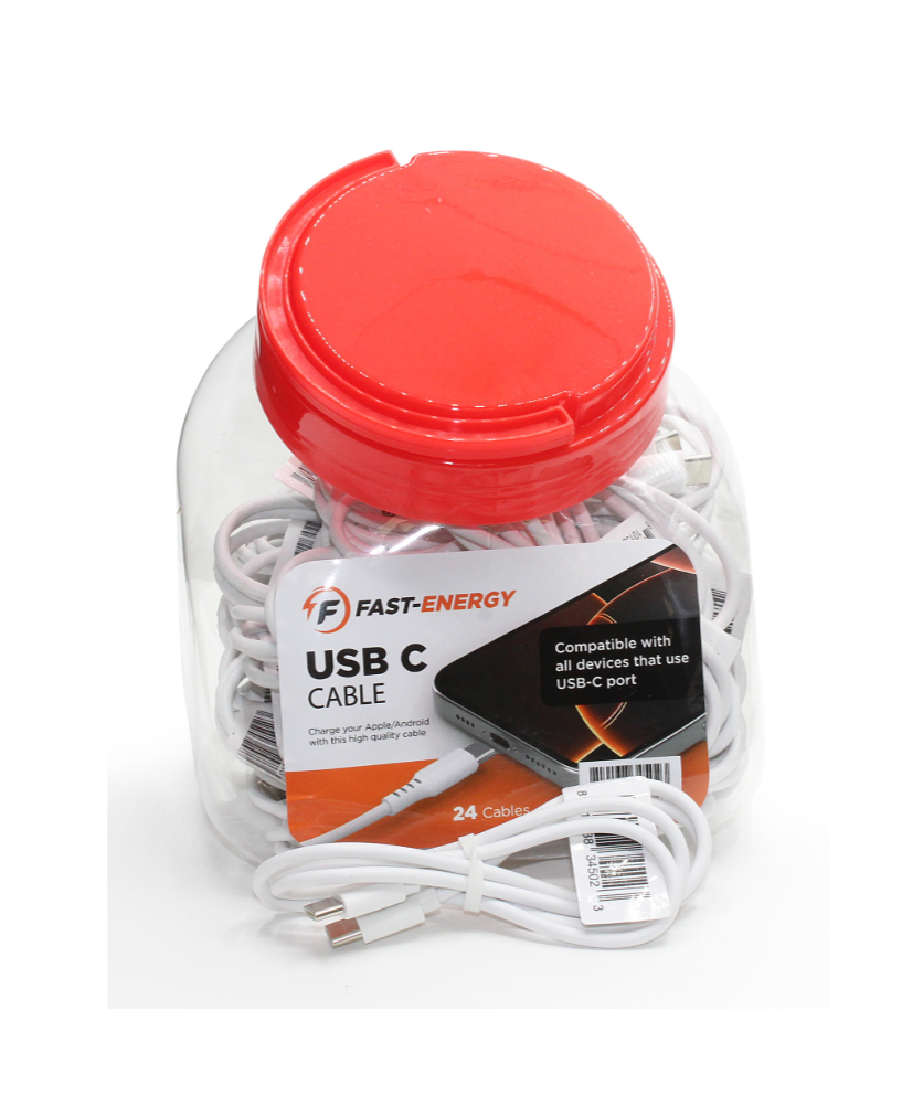 Type C to Type C Charging Cable 24/Jar