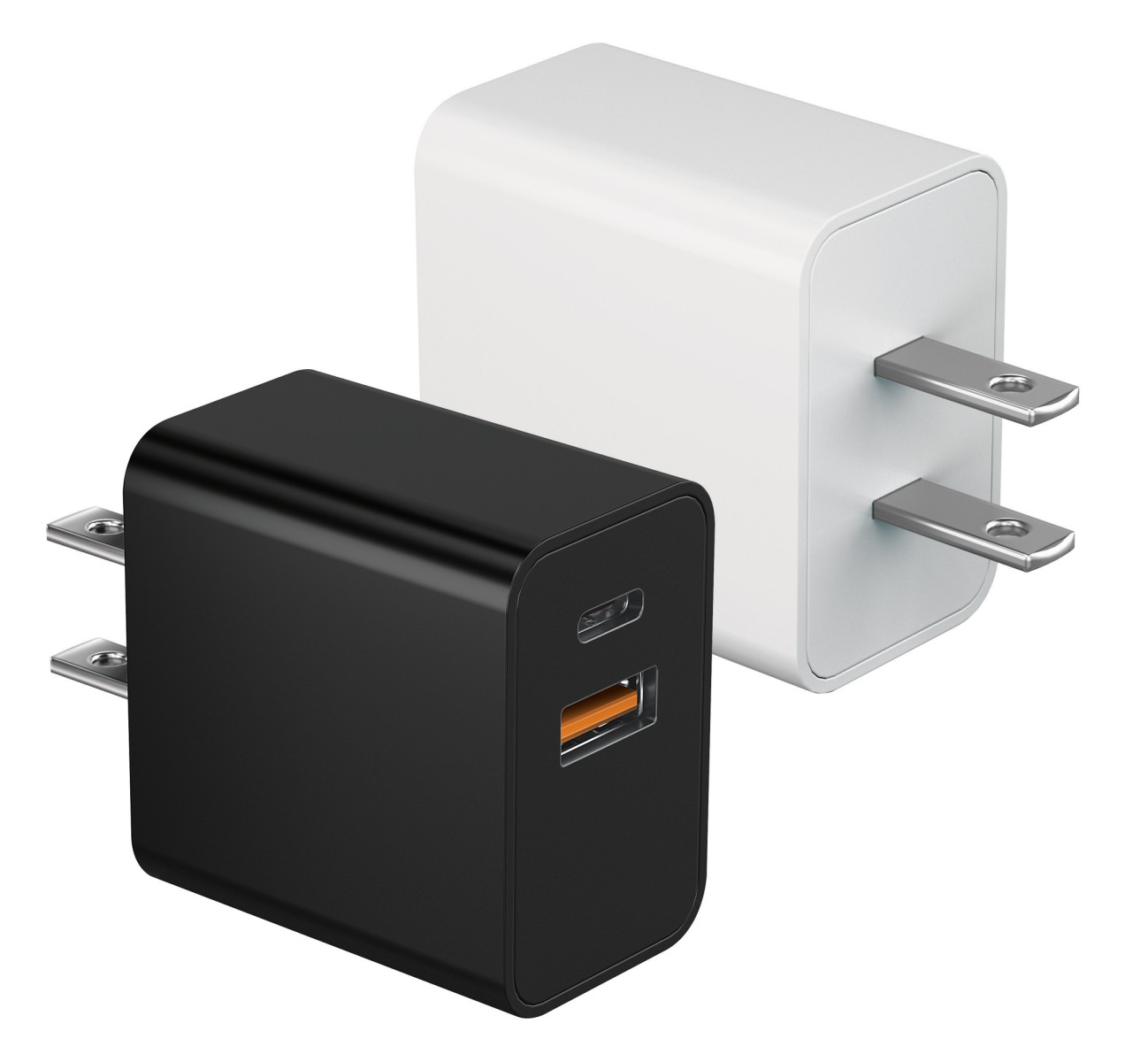 Fast Energy Dual Wall Plug Charger USB w/Type C 12pc Display
