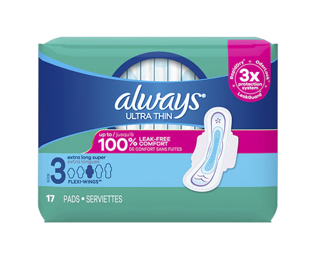 Always Ultra Thin w/Wings Size 3 17ct, 6/bx