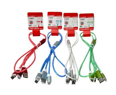 3 in 1 Light Up Cables 5ft 12/bx