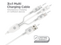 3 in 1 Cable 3ft USB-A to Micro, Lightning, and USB-C