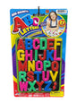 Packaged set of colorful ABC letters 