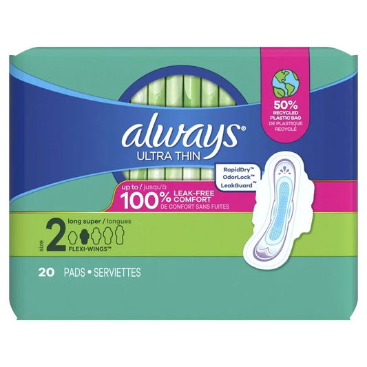 Always Ultra Thin w/Wings Sz 2 20ct, 12/bx