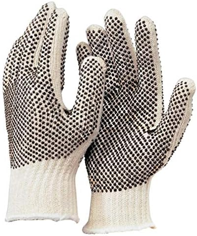 DURO Knit String Gloves With Black PVC Dots 12/pk
