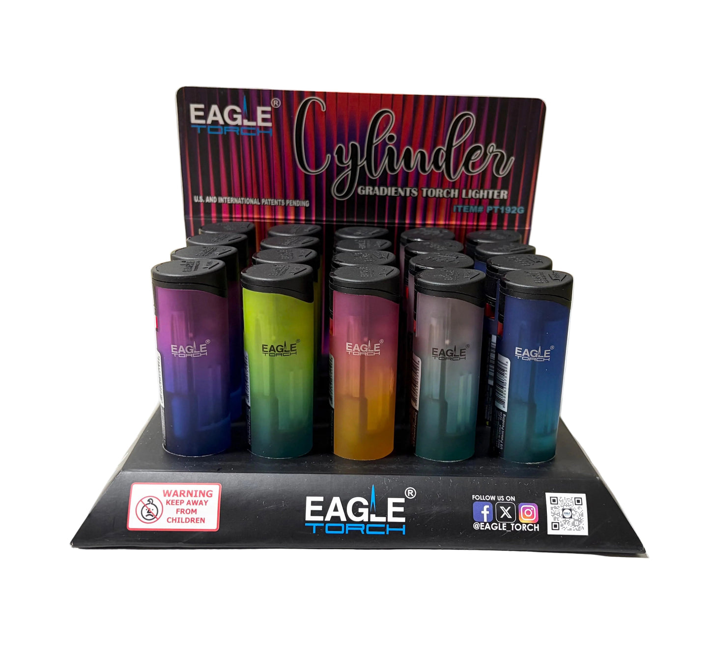 Eagle Torch Cylinder Gradient Lighters 20/bx