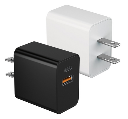 Fast Energy Dual Wall Plug Charger USB w/Type C 12pc Display