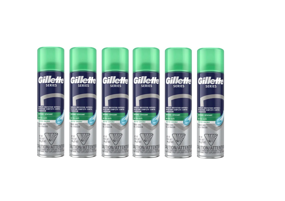 Gillette Series Men's Sensitive Shave Gel with Aloe 7oz 6/bx