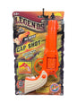 Orange toy gun in packaging with 'Legends' branding 