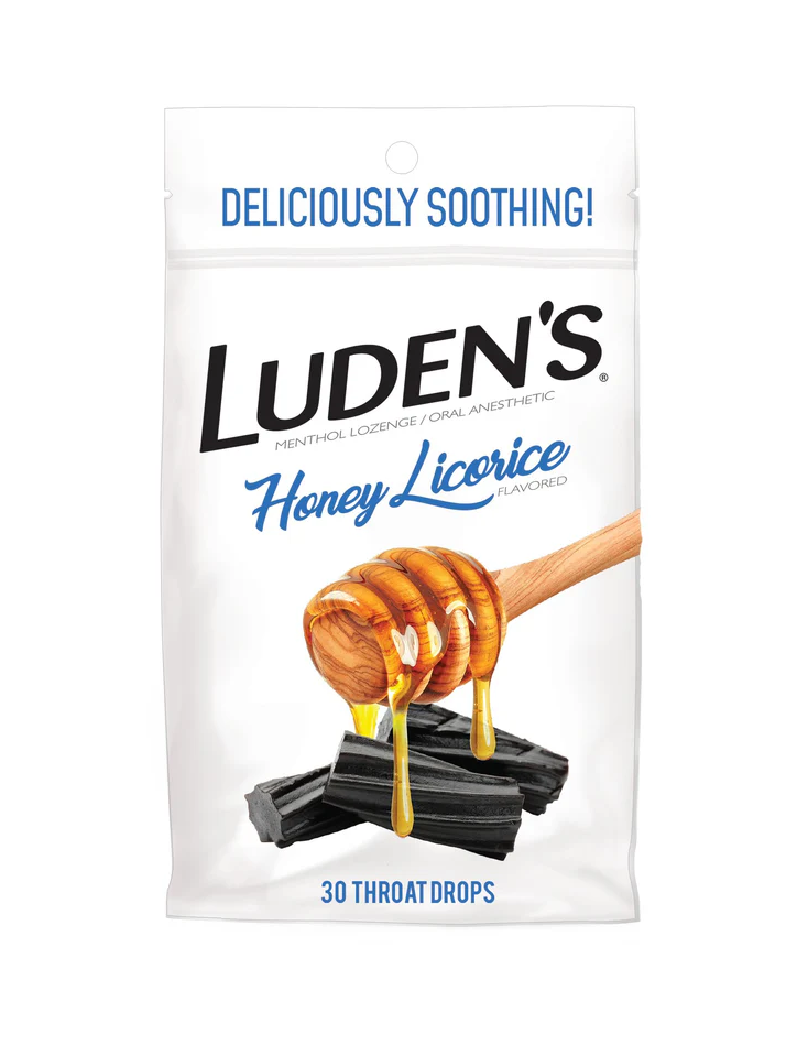 Luden's Throat Drops 30ct Honey Licorice 12bx