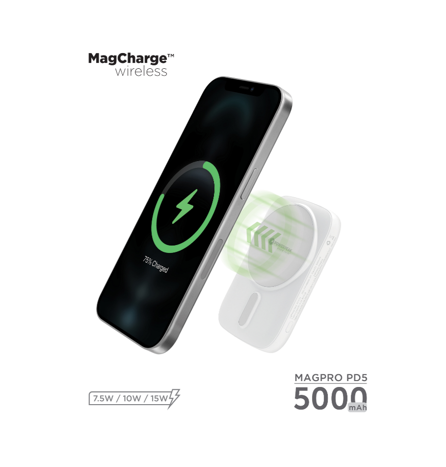 PowerPeak 5000mAh Mag Charge Power Bank