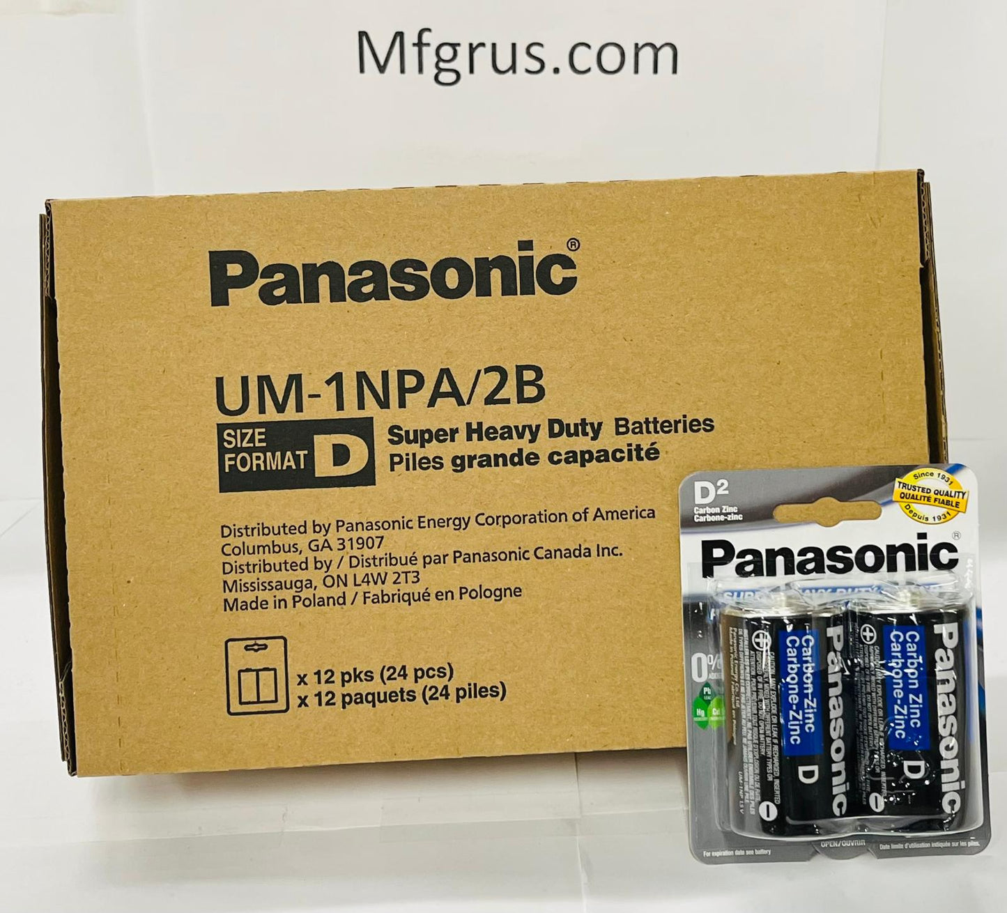 Panasonic Batteries D 2-Pk 12/cards