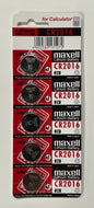Maxell Lithium Coin Cell Battery CR2016 5pc