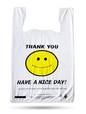 White Smiley T-Shirt Style Bags 1/6 200 Bags