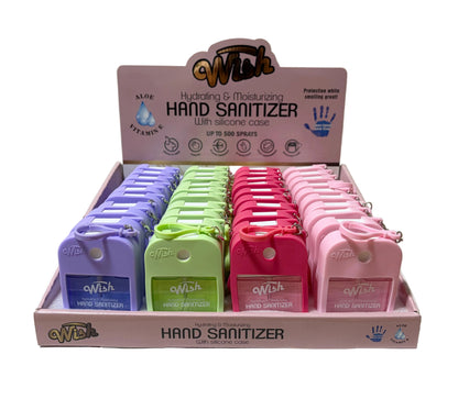 Wish scented hand sanitizer spray with Silicone Keychain Case 40ct Display