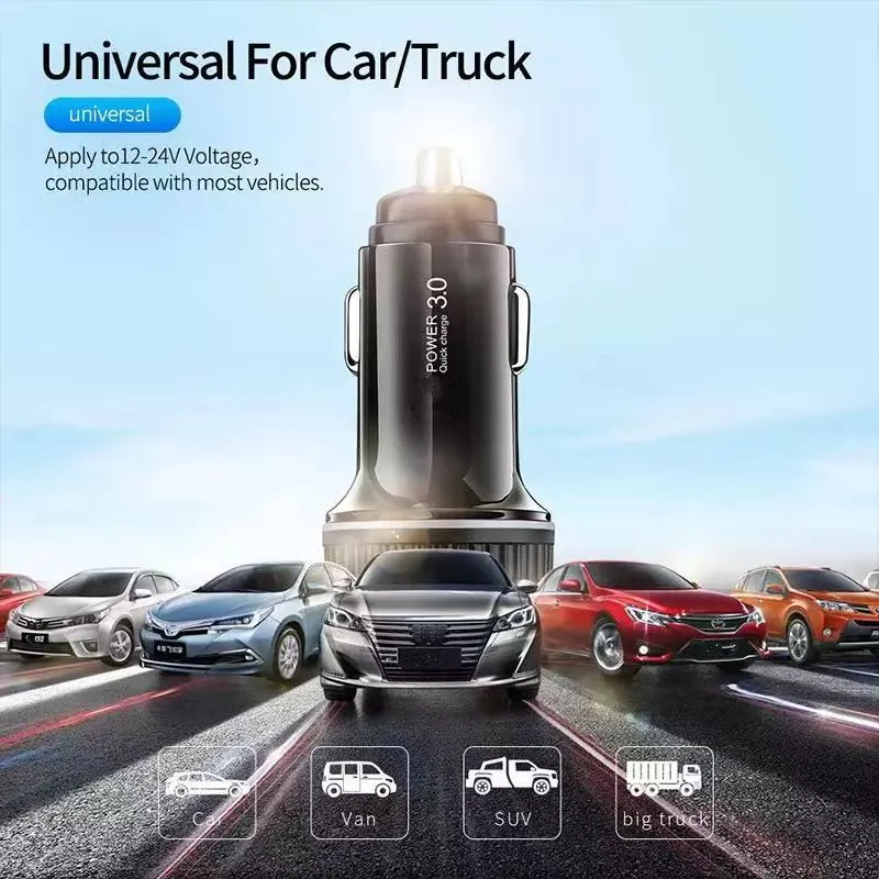 Dual Car Plug USB w/Type C 24/bx