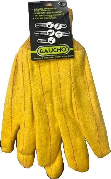 Gaucho Yellow Chore Work Gloves 12/pk