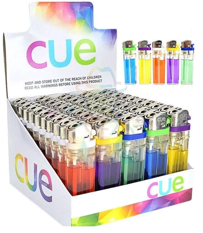 wholesale Cue Color Butane Lighters 50/tray