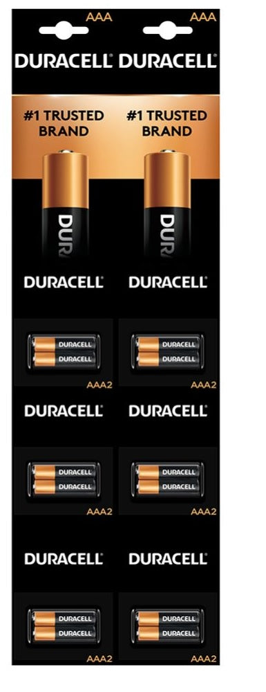 Duracell AAA/2pk 6/Card (On Strip)