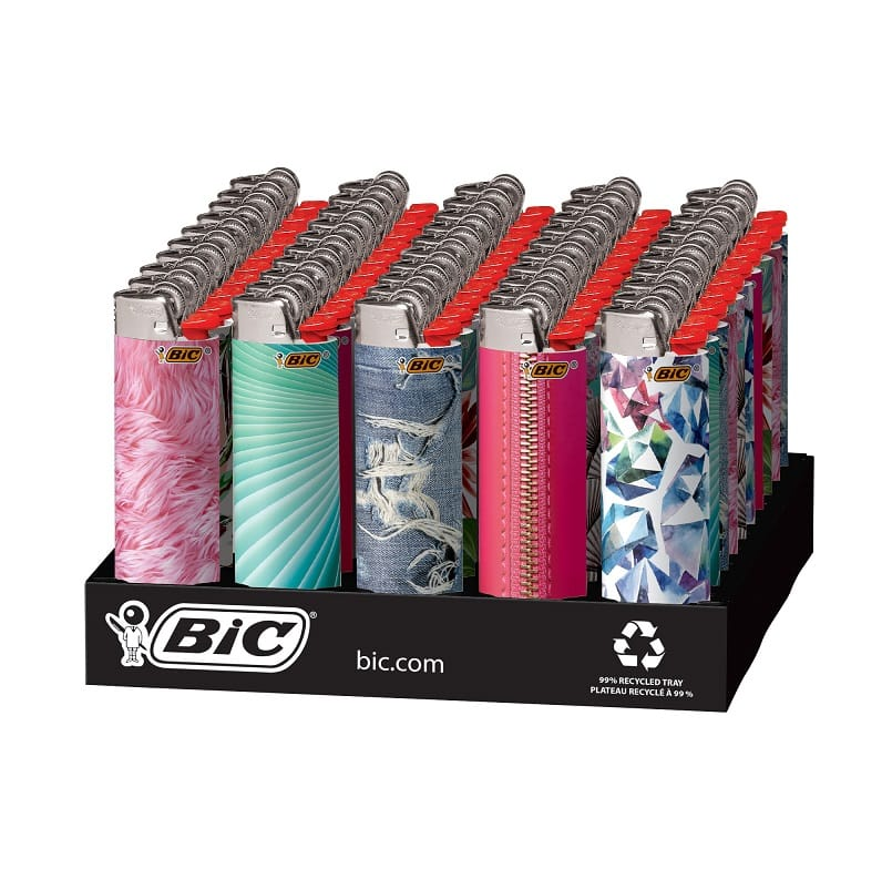 Bic Fashion Lighters 50-Count Tray, Child-Resistant