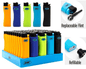 MK Grip Pro Refillable Lighter Replaceable Flint 50/tray