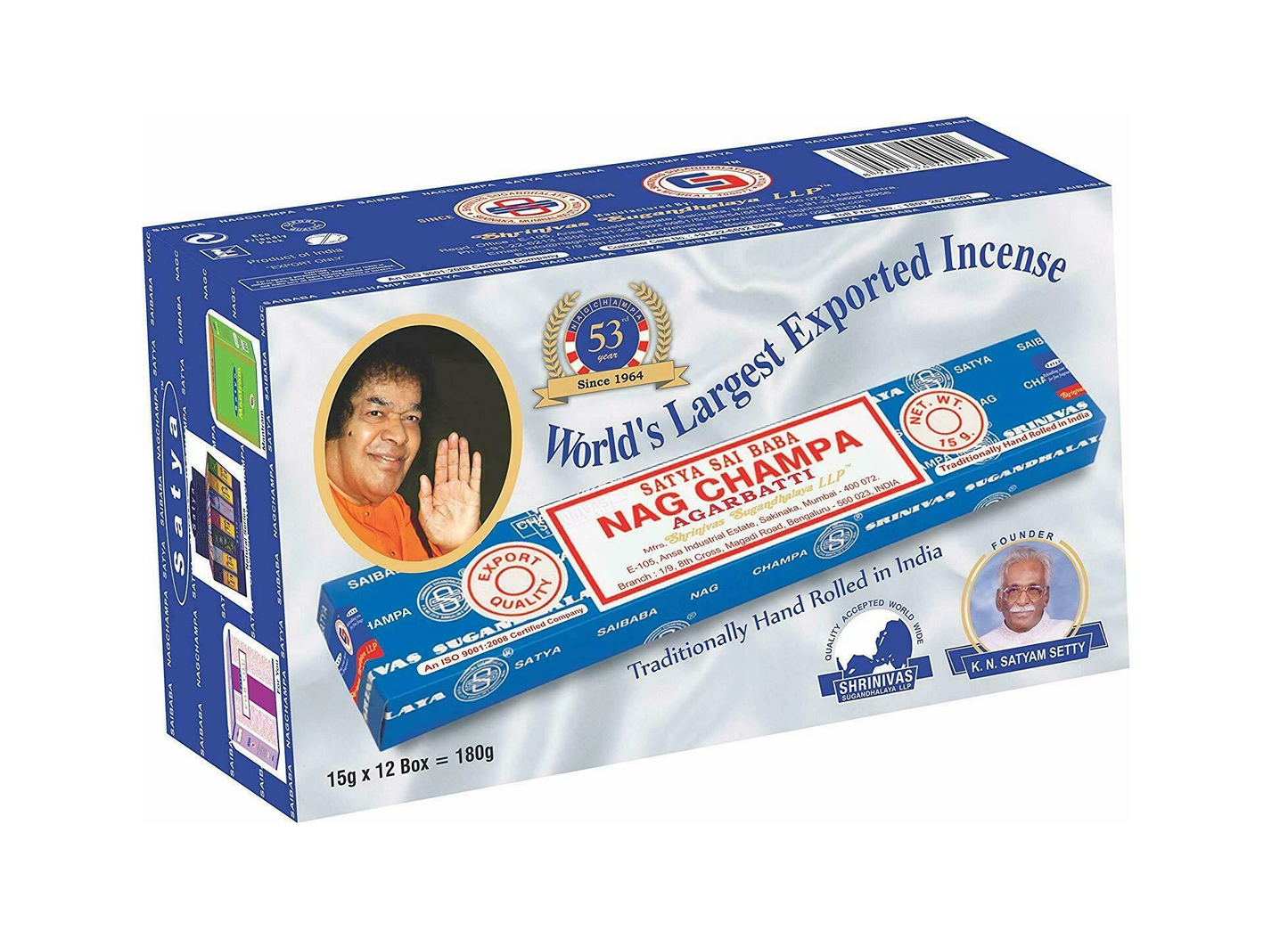 Satya Nag Champa Incense 15g 12/bx