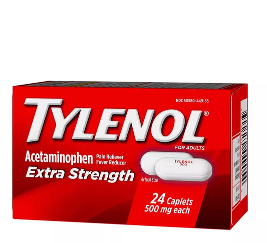 Tylenol X/S Caplets 24ct Per Bottle 12bx