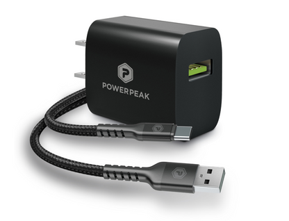 Quick Charge 18W USB To C Wall Charger with 6ft. braided Cable